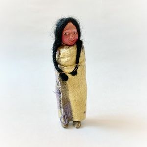 VTG Native American Indian Skookum Style Stuffed Blanket Wrap Doll